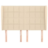 Vidaxl hoofdbord met randen 147x23x118 128 cm stof crèmekleurig
