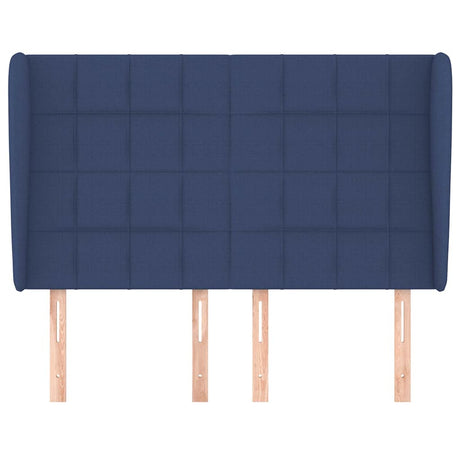 Vidaxl hoofdbord met randen 147x23x118 128 cm stof blauw