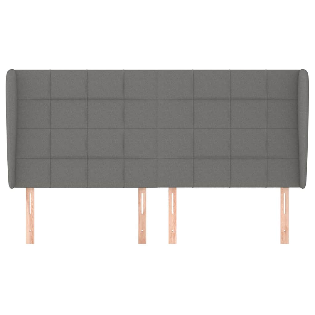 Vidaxl hoofdbord met randen 183x23x118 128 cm stof donkergrijs