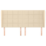 Vidaxl hoofdbord met randen 183x23x118 128 cm stof crèmekleurig