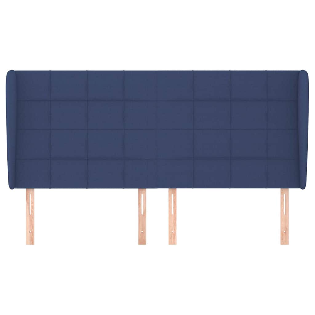 Vidaxl hoofdbord met randen 183x23x118 128 cm stof blauw