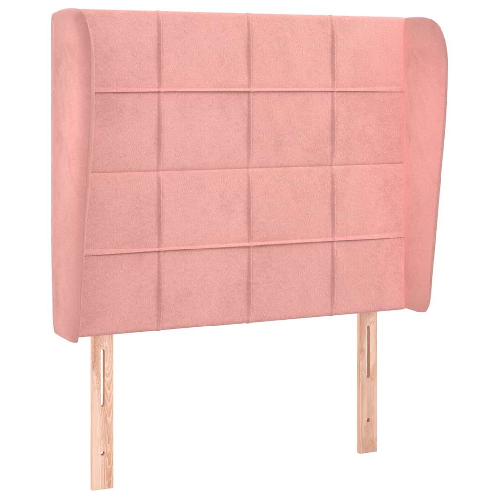 Vidaxl hoofdbord met randen 83x23x118 128 cm fluweel roze