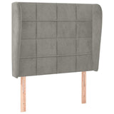 Vidaxl hoofdbord met randen 93x23x118 128 cm fluweel lichtgrijs