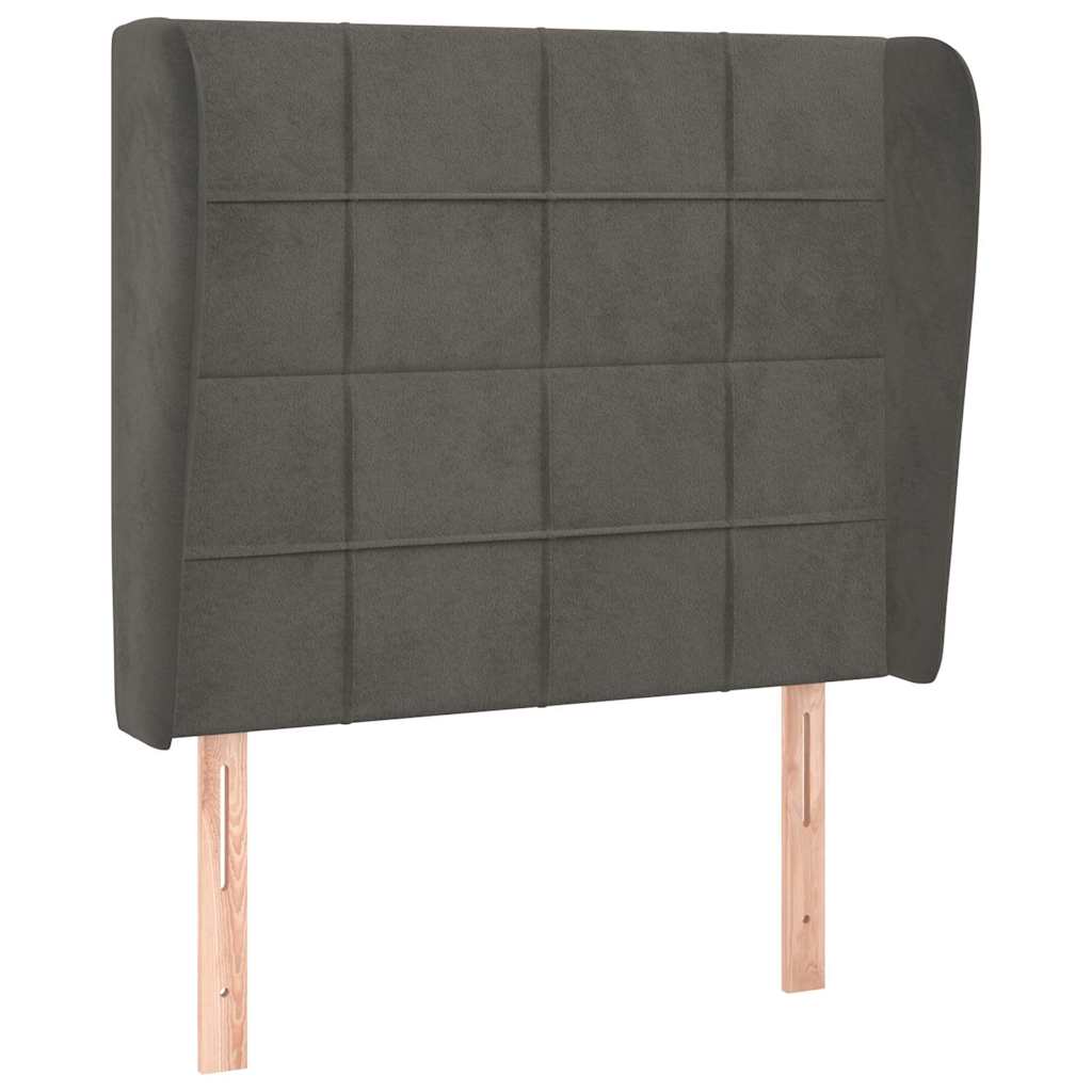 Vidaxl hoofdbord met randen 93x23x118 128 cm fluweel donkergrijs