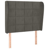 Vidaxl hoofdbord met randen 93x23x118 128 cm fluweel donkergrijs