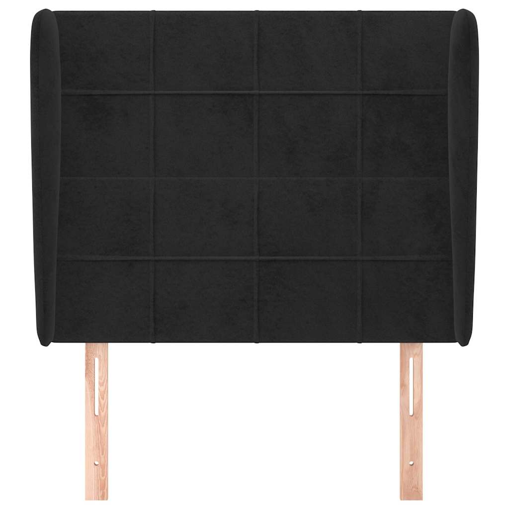 Vidaxl hoofdbord met randen 93x23x118 128 cm fluweel zwart