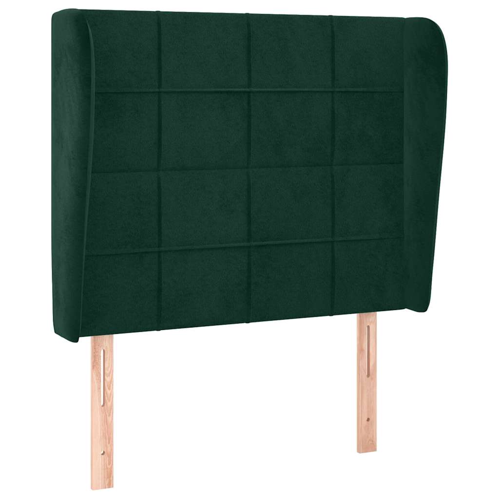 Vidaxl hoofdbord met randen 93x23x118 128 cm fluweel donkergroen