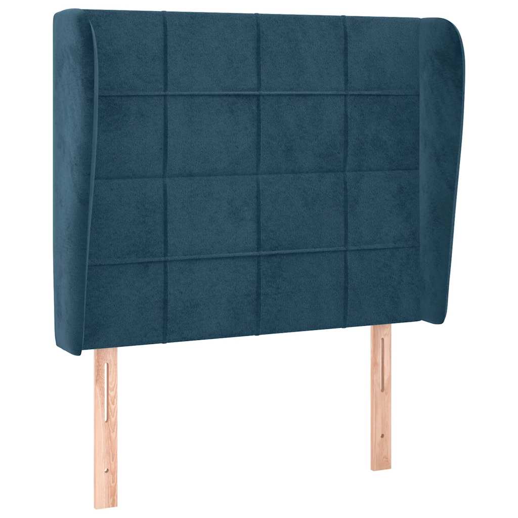 Vidaxl hoofdbord met randen 93x23x118 128 cm fluweel donkerblauw