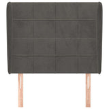 Vidaxl hoofdbord met randen 103x23x118 128 cm fluweel donkergrijs