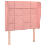 Vidaxl hoofdbord met randen 103x23x118 128 cm fluweel roze