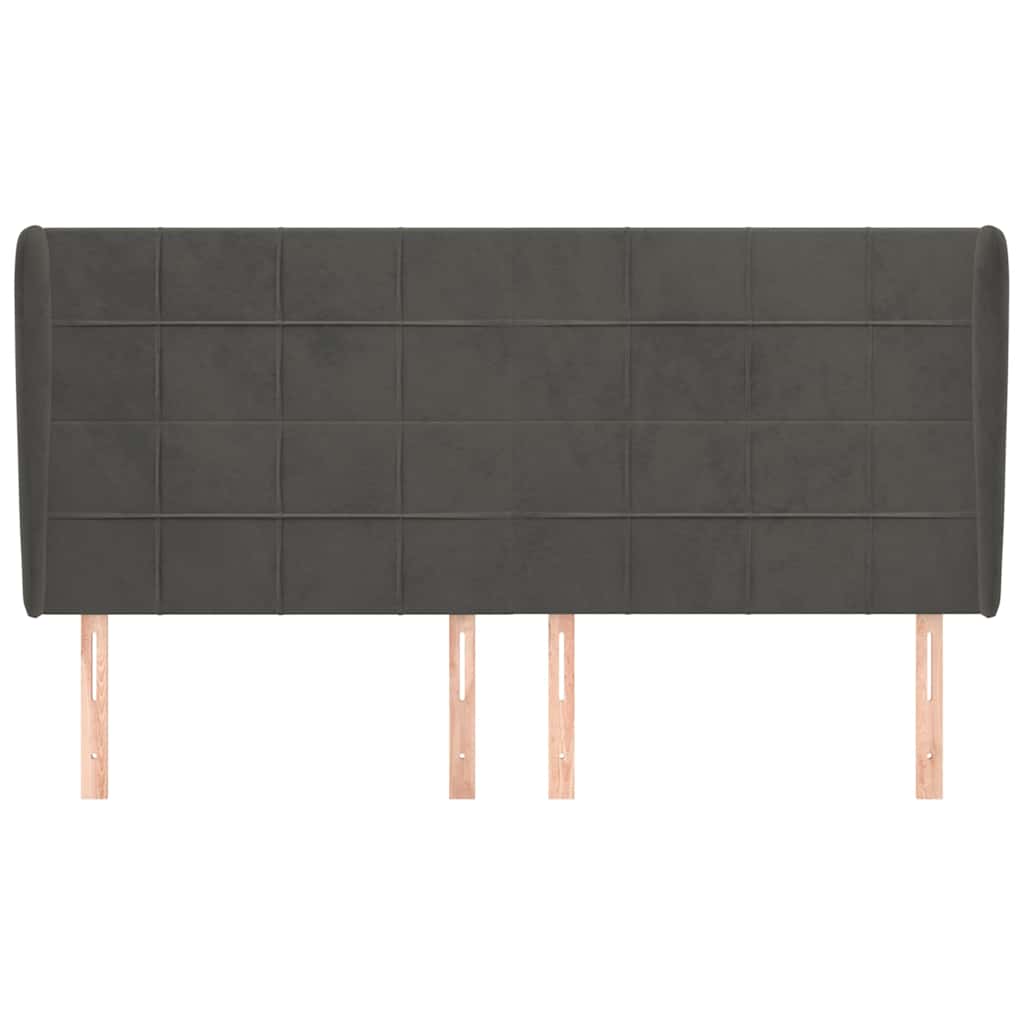 Vidaxl hoofdbord met randen 163x23x118 128 cm fluweel zwart