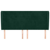 Vidaxl hoofdbord met randen 163x23x118 128 cm fluweel donkergroen