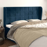 Vidaxl hoofdbord met randen 163x23x118 128 cm fluweel donkerblauw
