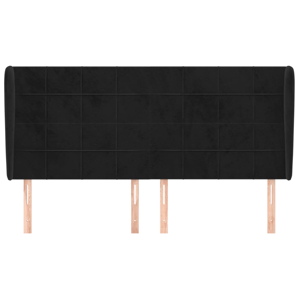 Vidaxl hoofdbord met randen 203x23x118 128 cm fluweel zwart
