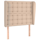 Vidaxl hoofdbord met randen 83x23x118 128 cm kunstleer cappuccinokleur