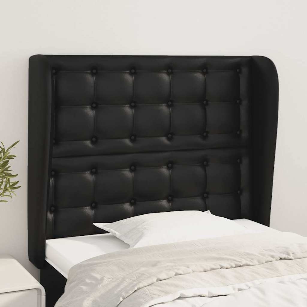 Vidaxl hoofdbord met randen 93x23x118 128 cm kunstleer zwart
