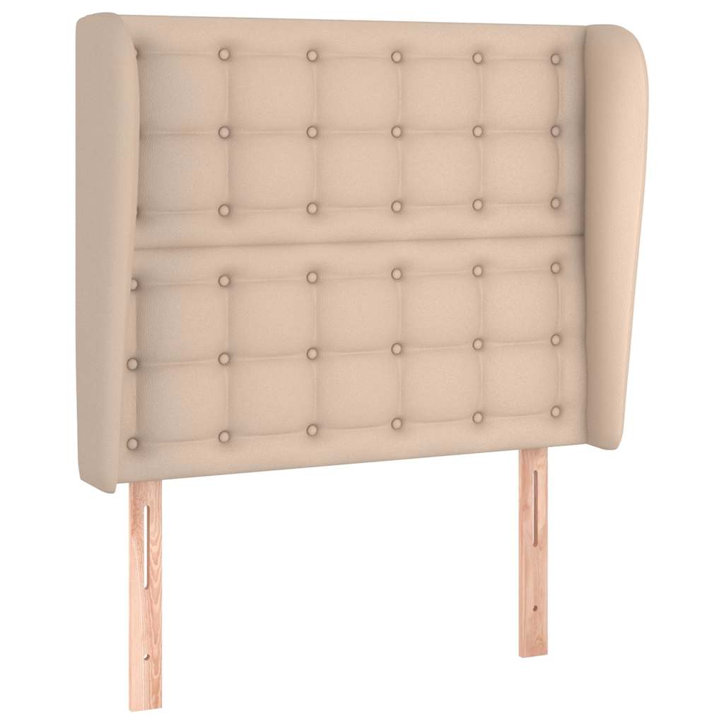 Vidaxl hoofdbord met randen 103x23x118 128cm kunstleer cappuccinokleur