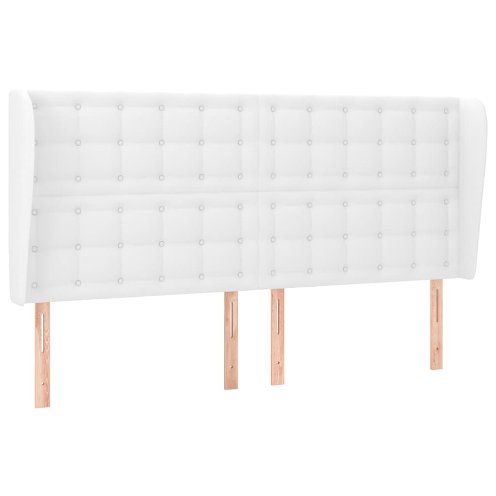 Vidaxl hoofdbord met randen 163x23x118 128 cm kunstleer wit