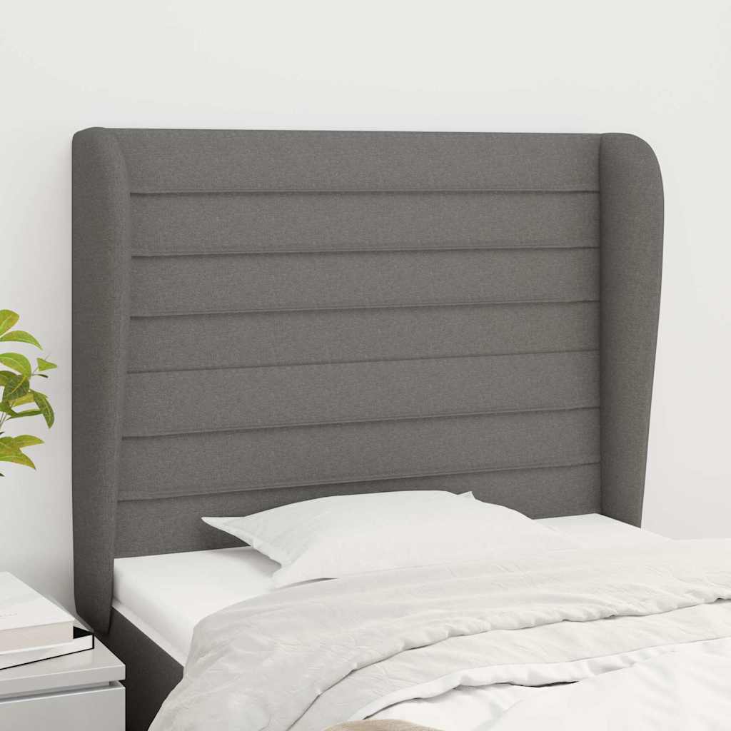 Vidaxl hoofdbord met randen 83x23x118 128 cm stof donkergrijs