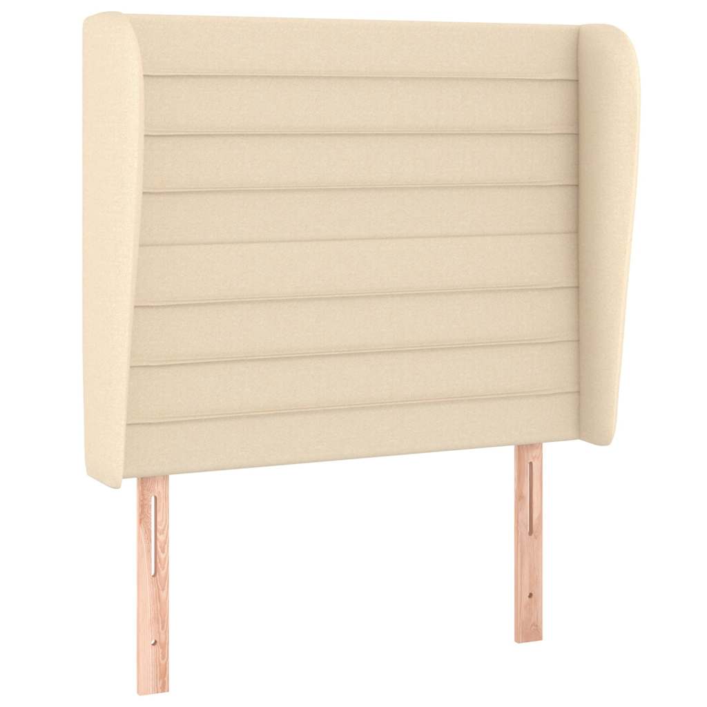 Vidaxl hoofdbord met randen 83x23x118 128 cm stof crèmekleurig
