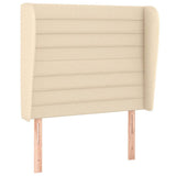 Vidaxl hoofdbord met randen 103x23x118 128 cm stof crèmekleurig