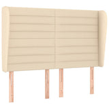 Vidaxl hoofdbord met randen 147x23x118 128 cm stof crèmekleurig