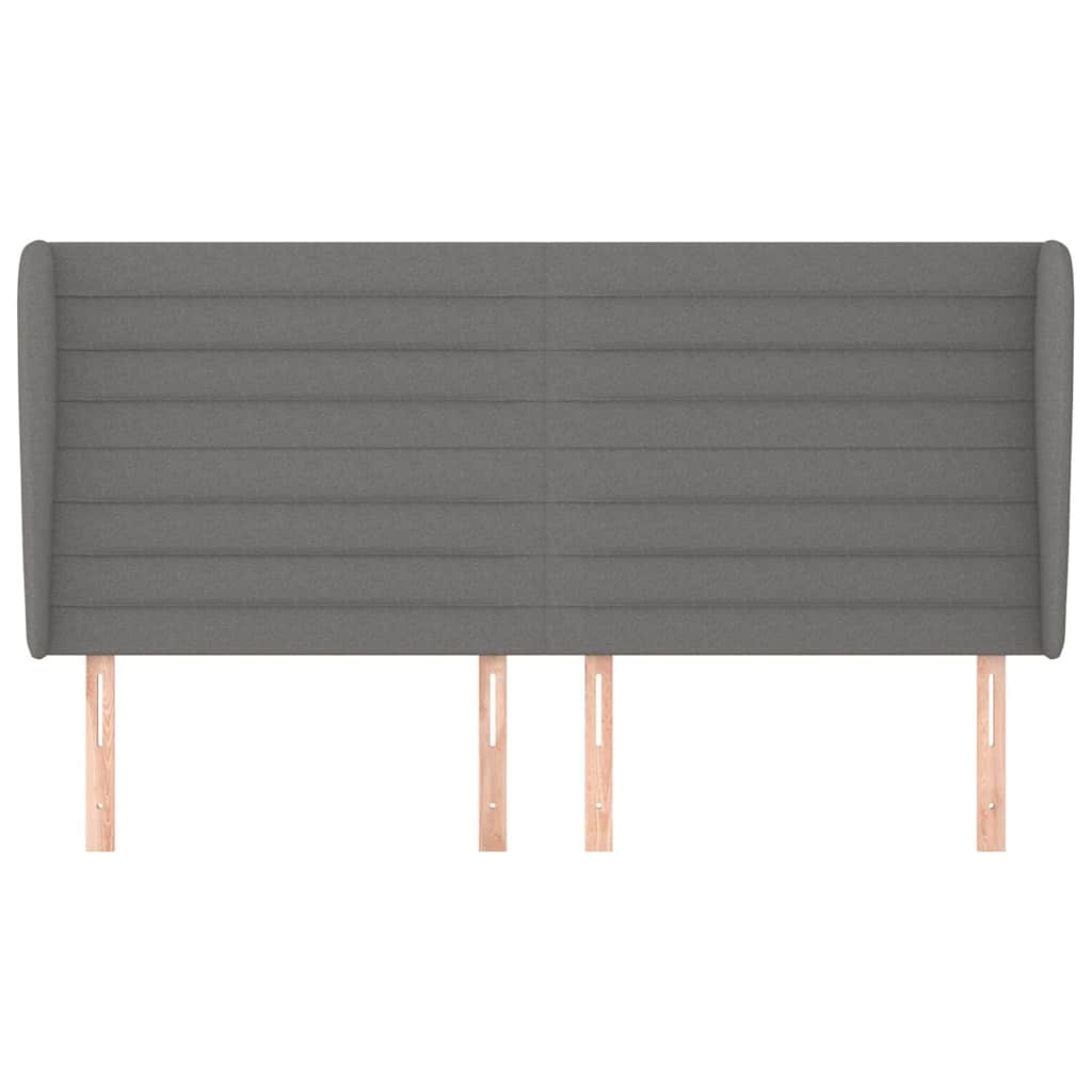 Vidaxl hoofdbord met randen 183x23x118 128 cm stof donkergrijs