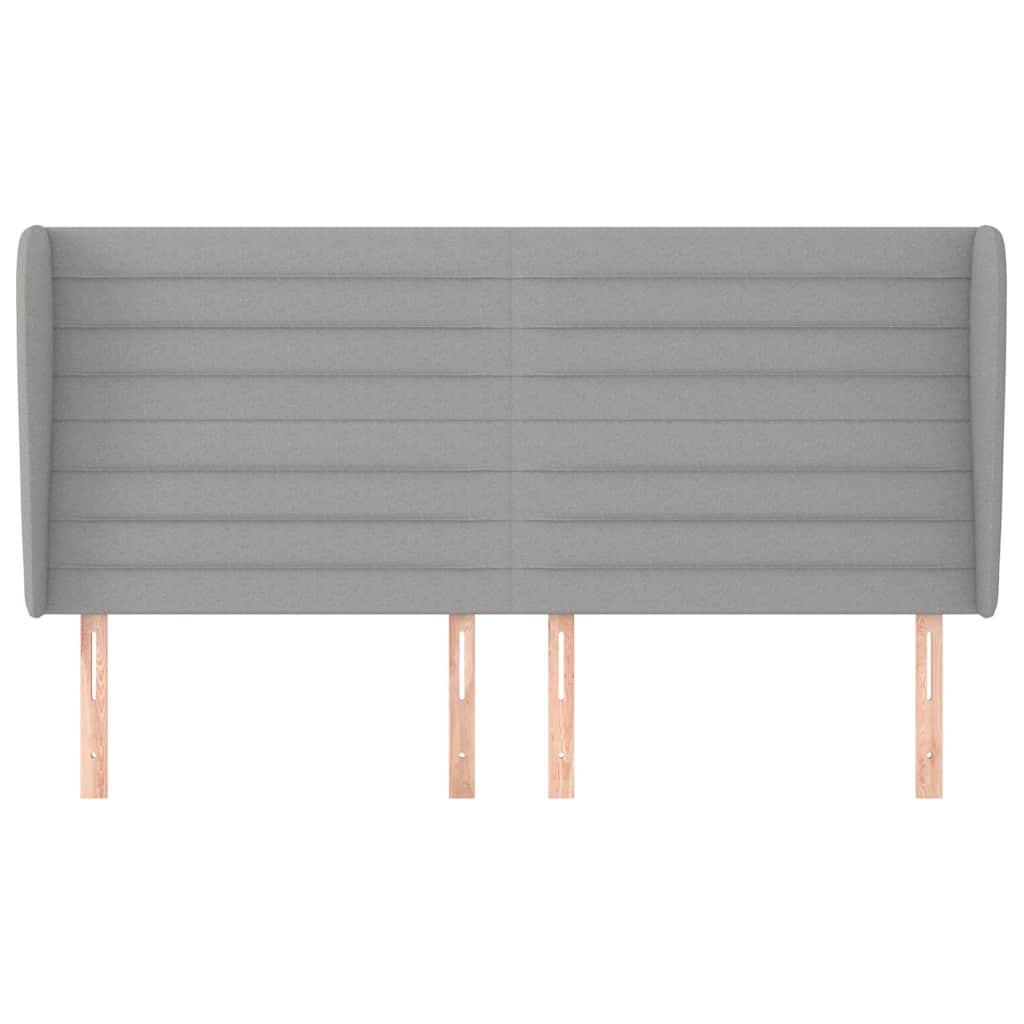 Vidaxl hoofdbord met randen 203x23x118 128 cm stof lichtgrijs