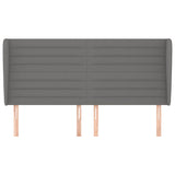 Vidaxl hoofdbord met randen 203x23x118 128 cm stof donkergrijs