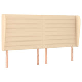 Vidaxl hoofdbord met randen 203x23x118 128 cm stof crèmekleurig