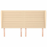 Vidaxl hoofdbord met randen 203x23x118 128 cm stof crèmekleurig