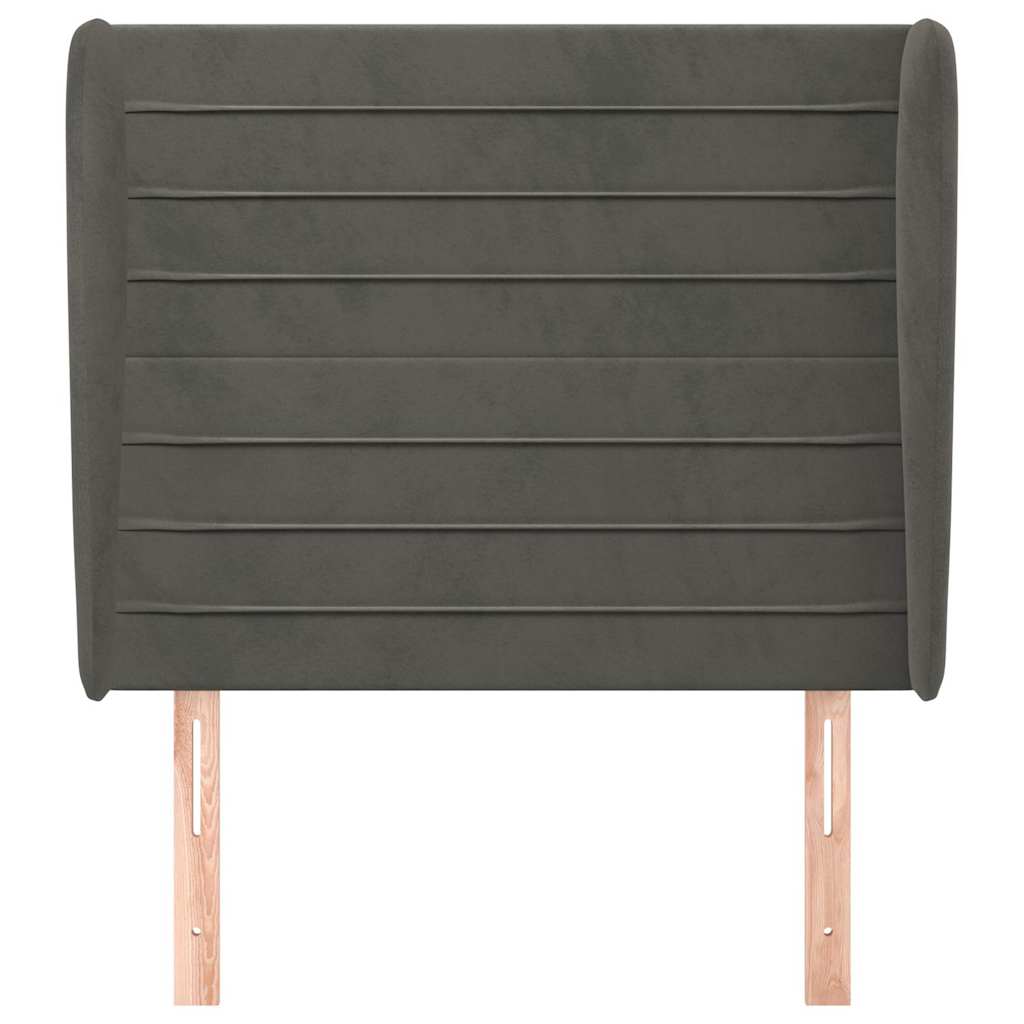 Vidaxl hoofdbord met randen 93x23x118 128 cm fluweel donkergrijs