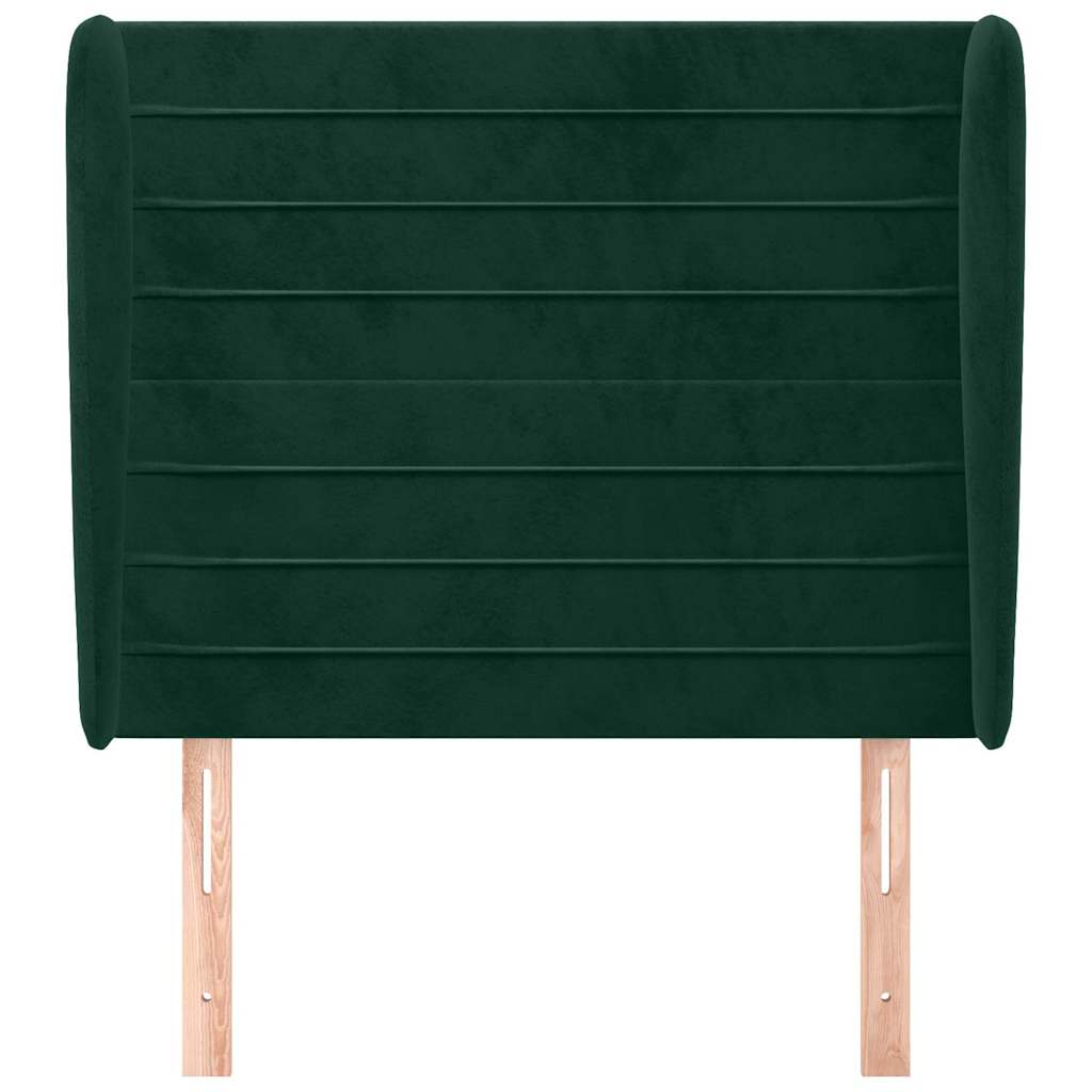 Vidaxl hoofdbord met randen 103x23x118 128 cm fluweel donkergroen