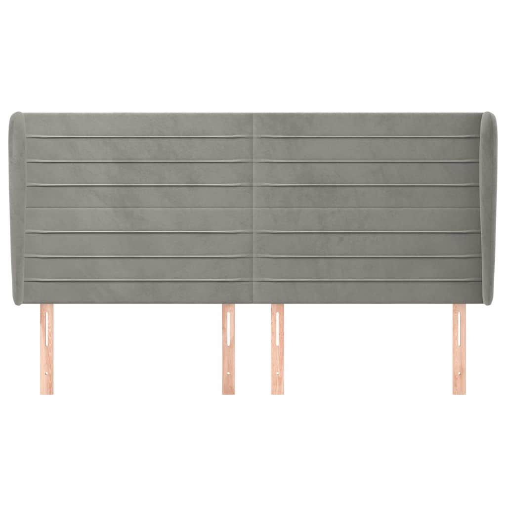 Vidaxl hoofdbord met randen 163x23x118 128 cm fluweel lichtgrijs