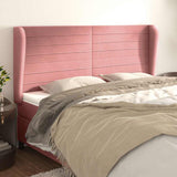 Vidaxl hoofdbord met randen 163x23x118 128 cm fluweel roze