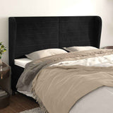 Vidaxl hoofdbord met randen 183x23x118 128 cm fluweel zwart