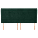 Vidaxl hoofdbord met randen 183x23x118 128 cm fluweel donkergroen