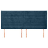 Vidaxl hoofdbord met randen 183x23x118 128 cm fluweel donkerblauw