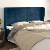 Vidaxl hoofdbord met randen 183x23x118 128 cm fluweel donkerblauw