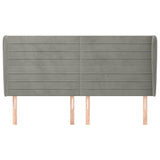 Vidaxl hoofdbord met randen 203x23x118 128 cm fluweel lichtgrijs