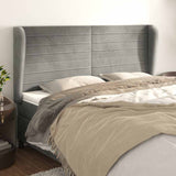 Vidaxl hoofdbord met randen 203x23x118 128 cm fluweel lichtgrijs