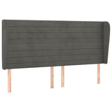 Vidaxl hoofdbord met randen 203x23x118 128 cm fluweel donkergrijs
