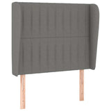 Vidaxl hoofdbord met randen 83x23x118 128 cm stof donkergrijs