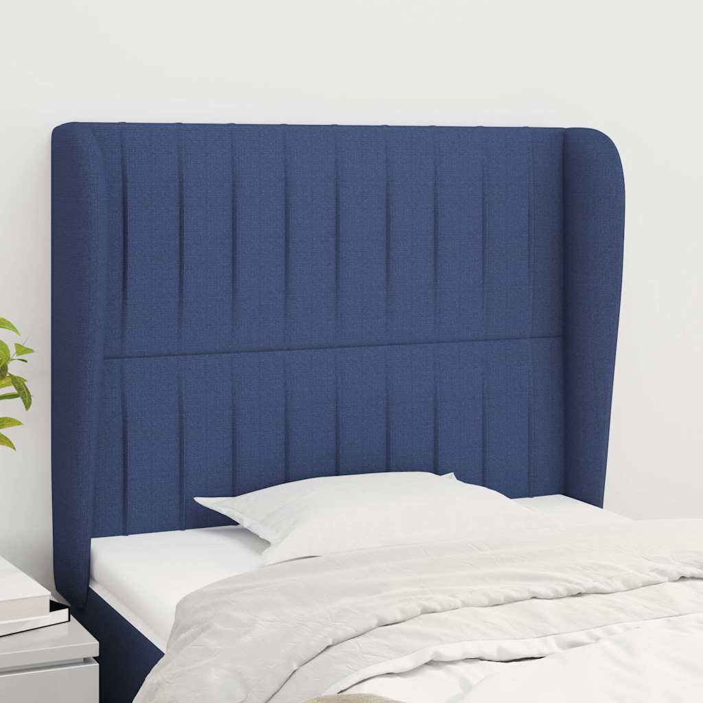 Vidaxl hoofdbord met randen 83x23x118 128 cm stof blauw