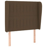 Vidaxl hoofdbord met randen 93x23x118 128 cm stof donkerbruin