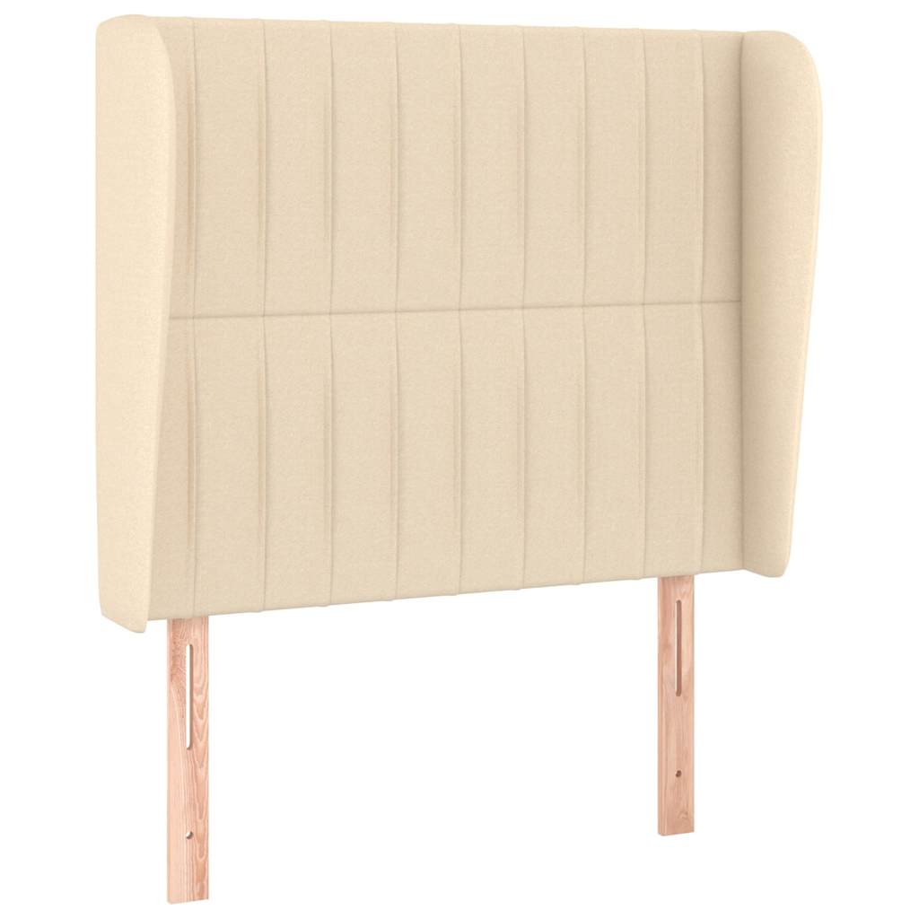 Vidaxl hoofdbord met randen 93x23x118 128 cm stof crèmekleurig