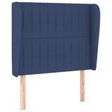 Vidaxl hoofdbord met randen 93x23x118 128 cm stof blauw