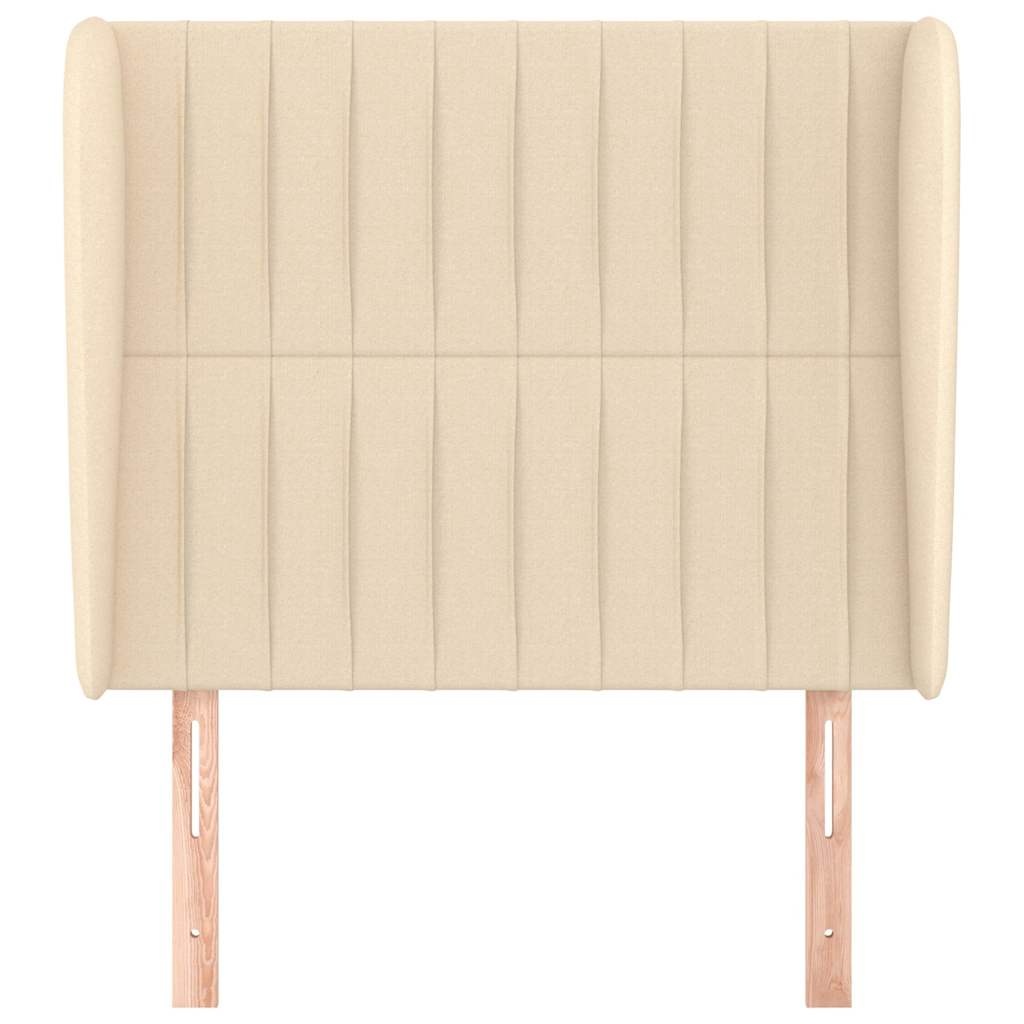 Vidaxl hoofdbord met randen 103x23x118 128 cm stof crèmekleurig