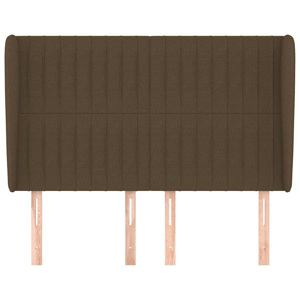 Vidaxl hoofdbord met randen 147x23x118 128 cm stof donkerbruin