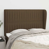 Vidaxl hoofdbord met randen 147x23x118 128 cm stof donkerbruin